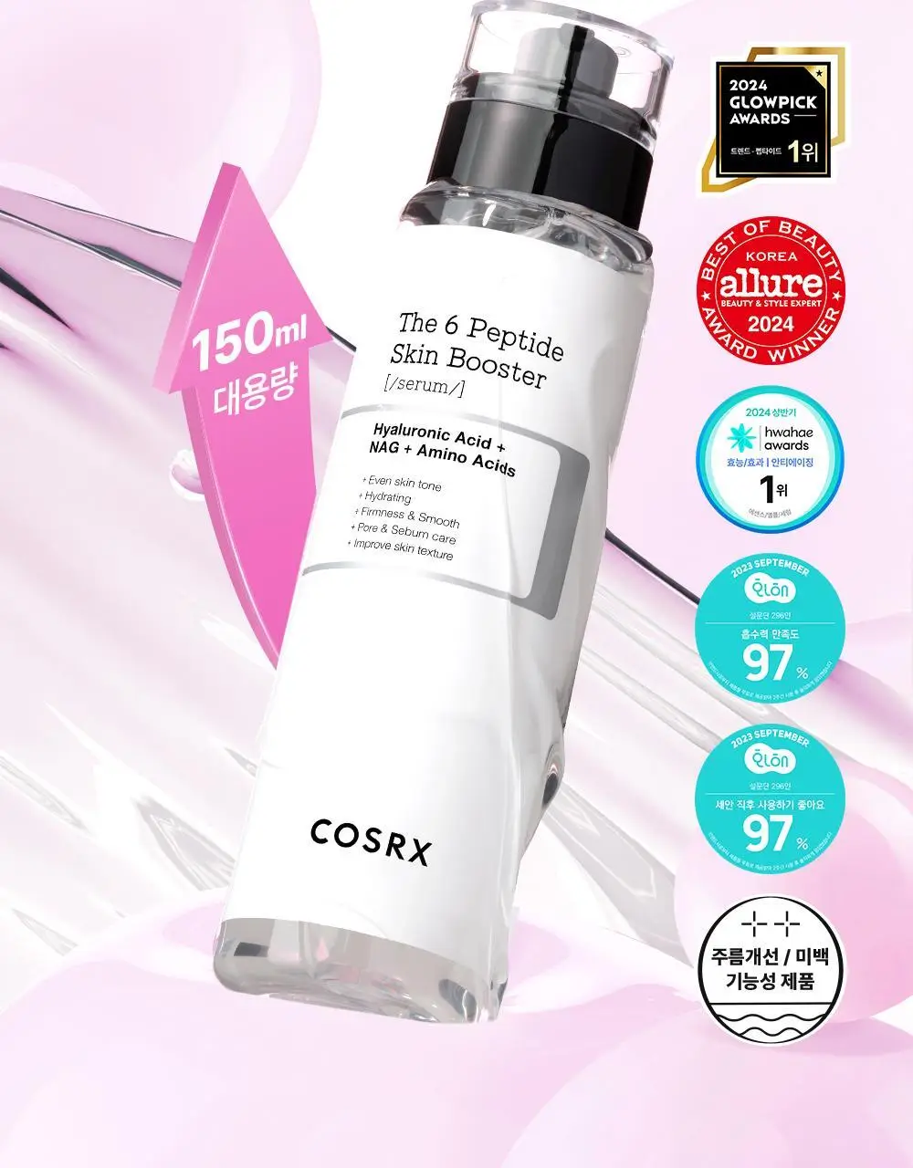 [속보습] 코스알엑스 더 6 펩타이드 스킨 부스터 세럼 150ml 기획 (+30mL) 상세페이지 6